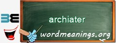WordMeaning blackboard for archiater